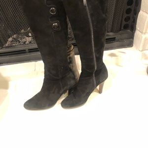Cole Haan black suede knee boots